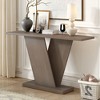 KIGFTSOD Console Table - Natural Wood Veneer, V-Base for Classic Versatility, Ideal for Display & Easy Assembly - 2 of 4
