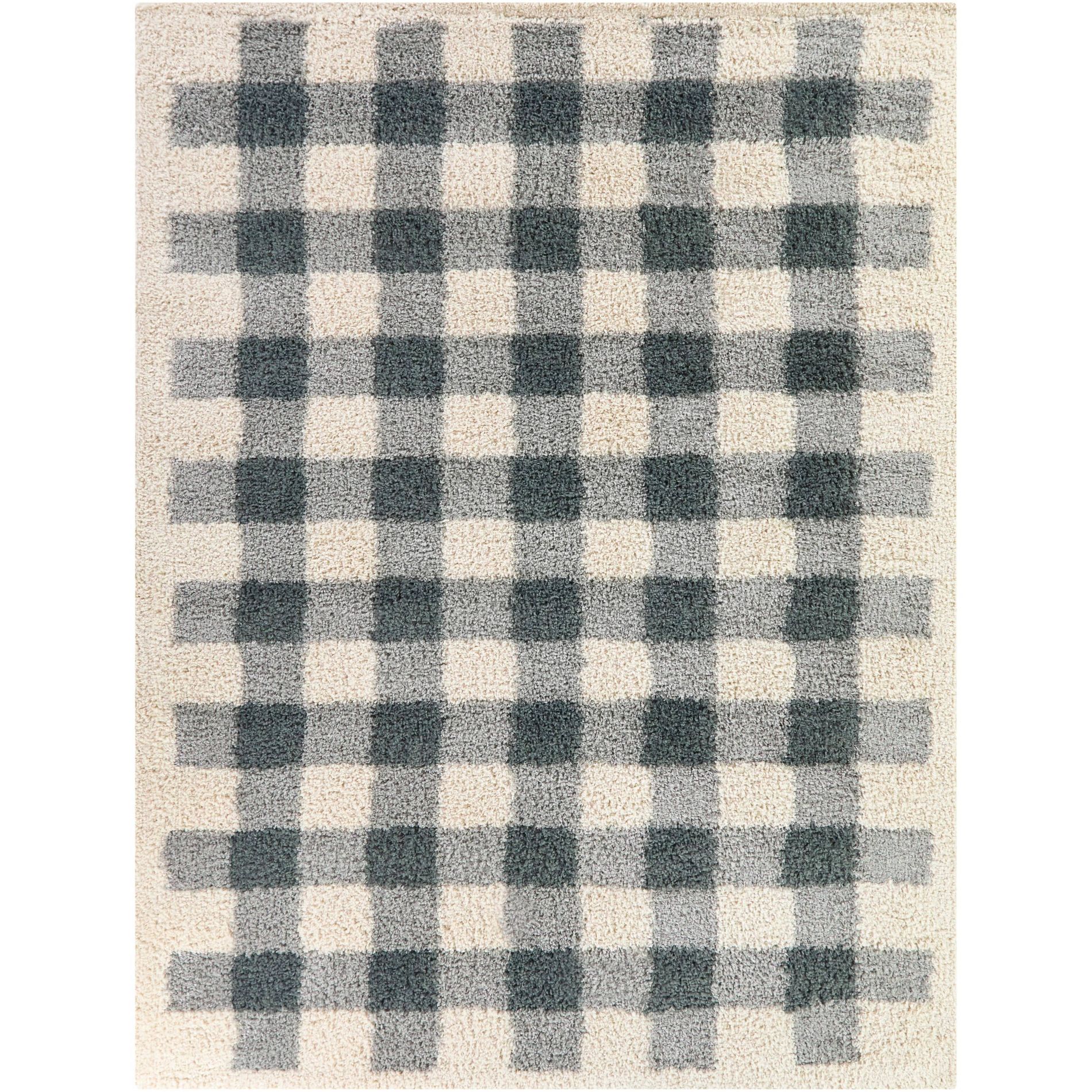 Balta Rugs 3'11"x5'7" Plaid Plush Shag Area Rug Blue