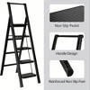 TopComfy 5 Step Folding Ladder with Anti Slip Wide Pedals Lightweight Handle Multi Purpose Steel Ladder for Home Office, Black, 17.3"*2.75"*68.1" - 4 of 4