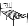 79.5"L x 37.5"W x 36"H Metal Platform Twin Bed Frame with Iron Art Headboard & Footboard Underbed Storage No Box Spring Needed 450lbs Capacity - 3 of 4