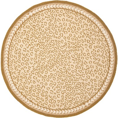 Ivory Tufted Handmade Reversible Wool Round Rug, 8' x 8'