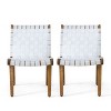 PAGED 16.7" Acacia Lounge Accent Chairs,Rustic Rope Strap Woven Patio Patio Furniture Seating for Garden,Porch,Poolside and Backyard - 2 of 4
