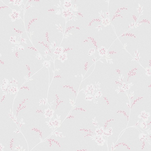 Laura Ashley Eva Floral Sugared Grey Wallpaper - image 1 of 4