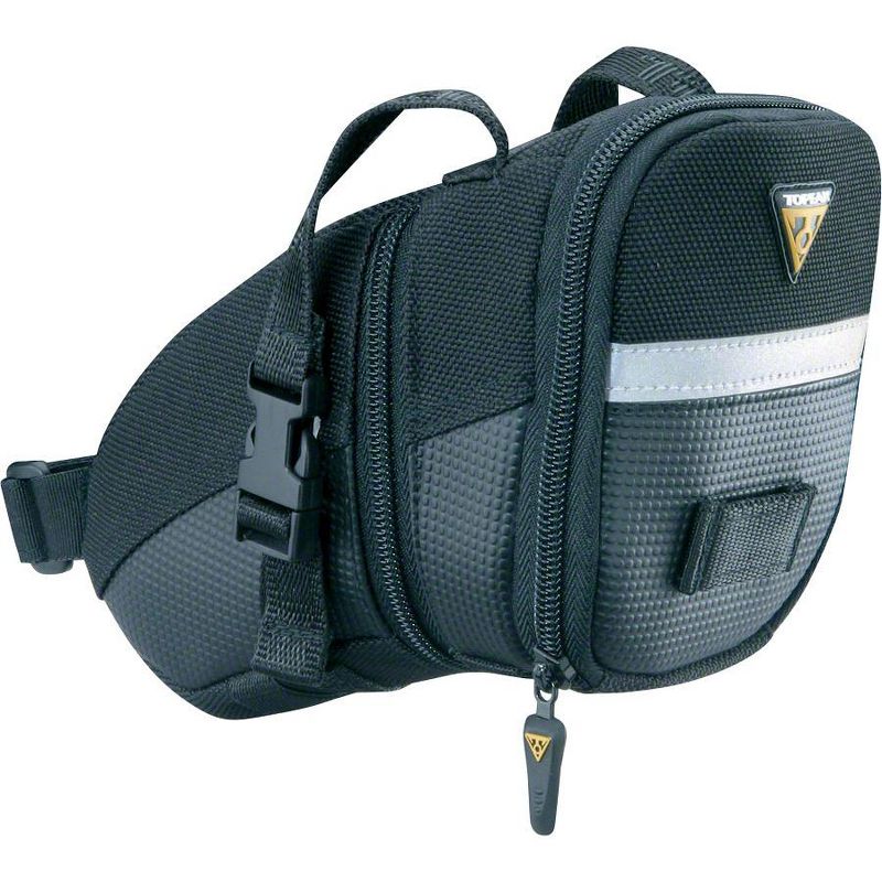 Topeak Aero Wedge Seat Bag: Strap-on, Medium, Black, 1 of 3