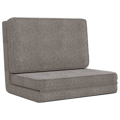 vidaXL Folding Floor Chair - Light Gray, Space-Saving Design, Adjustable Seating & Lounging, Soft Foam Filling