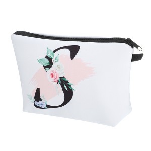 Unique Bargains Large Capacity Zipper Personalized Small Makeup Bag White - 1 of 4