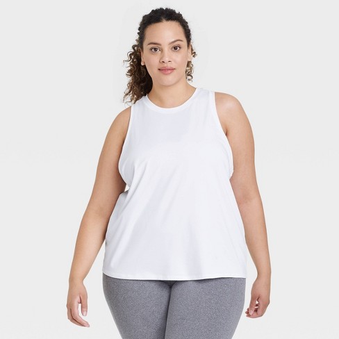 Women's Plus Size Essential Racerback Top - All Motion™ White 2x : Target