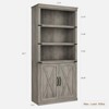 5-Tier Bookcase with Cabinet, 68.7" Tall Farmhouse Wooden Bookshelf with Storage Doors - 2 of 4