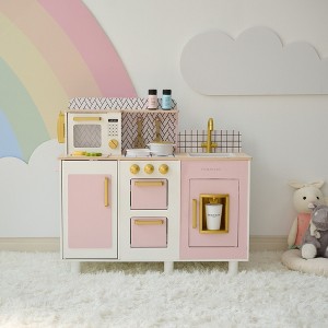 Teamson Kids Little Chef Hampton Wooden Play Kitchen with Ice Dispenser and 17 Accessories for Pretend Play - 1 of 4