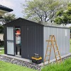 Outdoor Storage Shed with 2 Built-in Window, Galvanized Steel Frame, Sloping Roof Metal Storage Cabinet, Waterproof Rust-proof Tool Shed for Backyard - 2 of 4