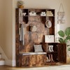 78.8" Hall Tree with Shoe Storage and Coat Rack, 4 Shoe Cubbies, 4 Coat Hooks, 3 Top Open Shelves, for Hallway, Bedroom - 2 of 4