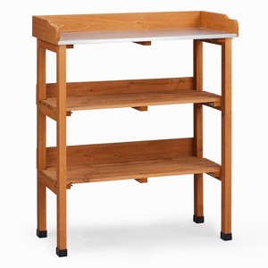 Karl Home Outdoor Fir Wood Garden Potting Bench - 1 of 4