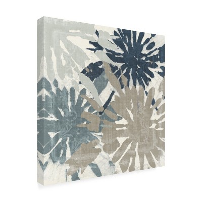 14x14 Blue and Beige Abstract Outdoor Canvas Wall Art