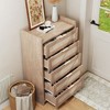 Rattan Accent 5-Drawer Dresser with Gold Handles, 45" Tall Wood Storage Chest Organizer for Bedroom and Closet - 2 of 4