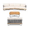 Christopher Knight Home Foisy 4 Piece Outdoor Rope Woven and Iron Chat Set with Acacia Wood Base and Water-Resistant Cushions - 2 of 4
