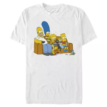 Men's The Simpsons Skeleton Family Couch T-shirt - Red Heather - Large ...