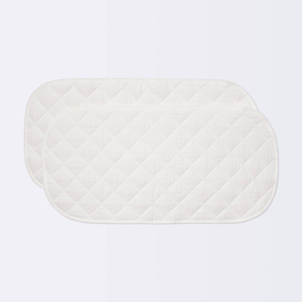 Photos - Changing Table Muslin Changing Pad Liner - Cloud Island™ Cream - 2pk