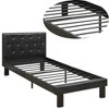 Royal Hampton Faux Leather Upholstered Twin size Bed With tufted Headboard Black - 4 of 4