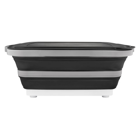 Stock Your Home Collapsible BBQ Prep Tub 16 L 8 Pack with Lid Drain Spout Cutting Board Marinating Grilling Tray Food Storage for Camping Tailgating Kitchen Prep