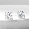 Ross-Simons 4.00 ct. t.w. Princess-Cut CZ Stud Earrings in 14kt White Gold - 3 of 4