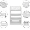 Boersma 4-Tier Carved Shoe Rack – Elegant Wood Plastic Panel Storage Organizer for Entryway, Hallway or Living Room Freestanding Shoe Shelf - 3 of 4