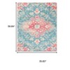 HomeRoots 3' X 5' Ivory Pink And Aqua Medallion Distressed Washable Area Rug - 3 of 4