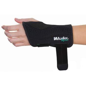 Mueller Green Fitted Left Hand Wrist Brace - Black