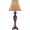 Regency Hill Hanna Traditional Accent Table Lamp 23 1/2" High Dark Bronze Candlestick Floral Bell Shade for Bedroom Living Room Bedside Office Family - 3 of 4
