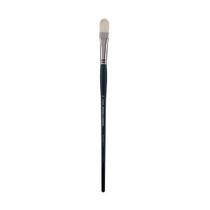 Creative Mark Imperial Professional Chungking Hog Bristle Brush - Filbert , Handmade Long Handle Oil Paint Brushes for Artists, Nickel-Plated Brass - 1 of 4