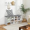 Shoe Storage Bench with Cushion, 39.4" L Entryway Bench with 12 Cubbies - 4 of 4