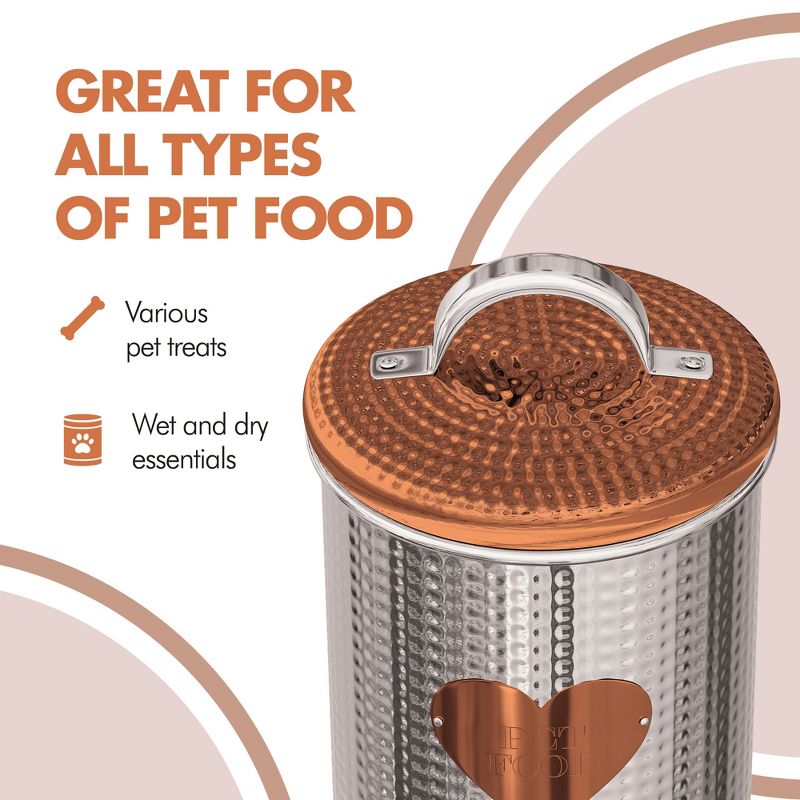 Amici Pet Rosie Treats Extra Large Storage Canister, 104 oz. , Rose Gold, 4 of 9