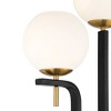 Possini Euro Design Acadia Modern Floor Lamp 71" Tall Black Warm Gold Metal 3 Light Frosted White Glass Globe Shade for Living Room Bedroom Office - 3 of 4