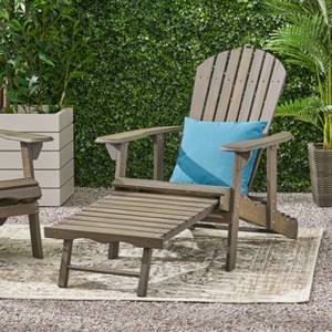 Okak Outdoor Adirondack Chair with Slat Back and Seat, Outdoor Accent Chair with Wide Armrests, Porch Chairs for Garden, Backyard, Patio - 1 of 4
