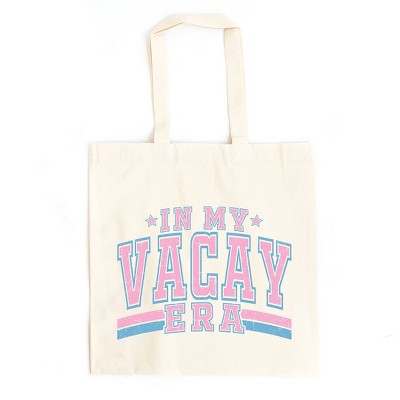 City Creek Prints In My Vacay Era Canvas Tote Bag - 15x16 - Natural