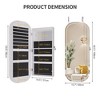 Fredees LED Mirror Jewelry Cabinet, Wall Mount or Over-the-Door Armoire with Rounded Mirror, Storage, Foldable Shelf & Lockable Interior, 16" Wide - 2 of 4