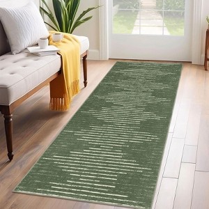 Modern Striped Rug for Living Room, Large Non-Slip Low Pile Diamond Washable Rugs, Stain-Resistant Contemporary Geometric Soft Indoor Carpet - 1 of 4