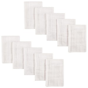 Luvable Friends Baby Unisex Prefold Birdseye Cloth Diapers, White, Prefold 14X20 - 1 of 2