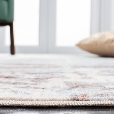 Vintage Persian Blue and Brown Synthetic Runner Rug