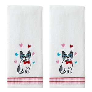 SKL Home 2pc Puppy Love Hand Towel Set : Microfiber, Machine Washable, Non-Slip Backing - 1 of 4