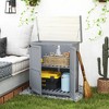 Outsunny Outdoor Garden Shed, Wooden Backyard Shed with Metal Tabletop, Shelf and 2 Doors for Patio, Lawn - 2 of 4