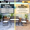 Gulches 20 PCS Interlocking Deck Tiles Checker Pattern, 12" x 12" Square Yellow Acacia Hardwood Outdoor Flooring for Patio, Bancony, Pool Side,... - 4 of 4