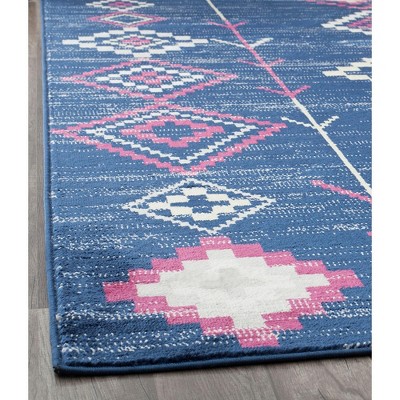 Soleil Native Navy Blue 2'x4' Synthetic Tribal Area Rug
