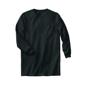 KingSize Men's Big & Tall Shrink-Less Lightweight Longer-Length Long-Sleeve Crewneck Pocket Tee - 1 of 4