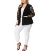 Agnes Orinda Women's Plus Size Work Flat Collar Notch Lapel Lace Front Blazers - 2 of 4