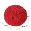 Vynxaria Handcrafted Cotton Knitted Pouf ¨C Stylish & Versatile Home Accent - 3 of 4