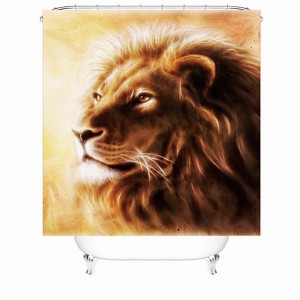 Yellow Lion Head Shower Curtains for Bathroom Waterproof Fabric Bath Curtain Durable Soft Stylish Bathroom Decor 72x72 Inch - 1 of 1