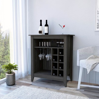 NicBex Mobile Kitchen Island Cart Morden Kitchen Carts on Wheels with Storage,2 Open Shelves and 8 Bottle Rack for Kitchen