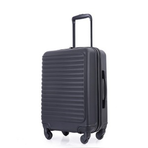 NAYSAYE 20 Inch Carry On Luggage Lightweight ABS Spinner Suitcase with Adjustable Handle for Air Travel, Black, 14.57"*9.06"*21.65" - 1 of 4