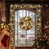 24" Pre-Lit Christmas Wreath for Front Door, Artificial Christmas Wreath with Lights, Battery Operated Xmas Wreath Decor - 2 of 4