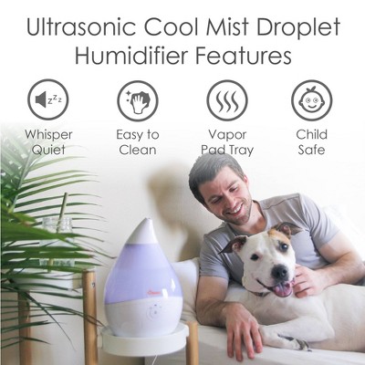 White Ultrasonic Cool Mist Humidifier with Auto Shutoff